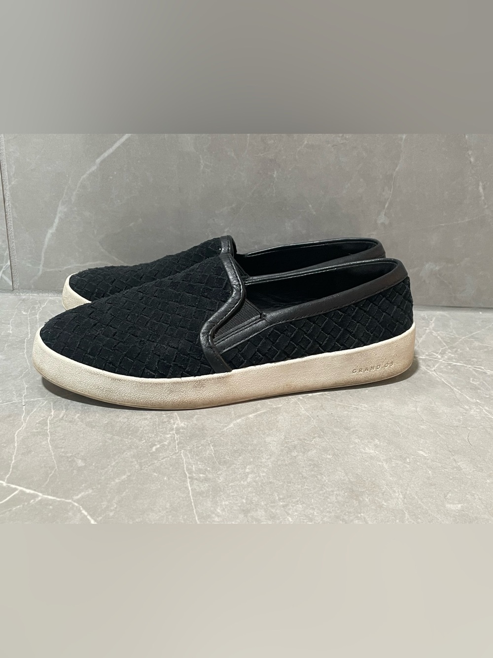 Cole Haan Women's Black Woven Slip-On Flats Round Toe Leather Size 8.5 B - Picture 5 of 8